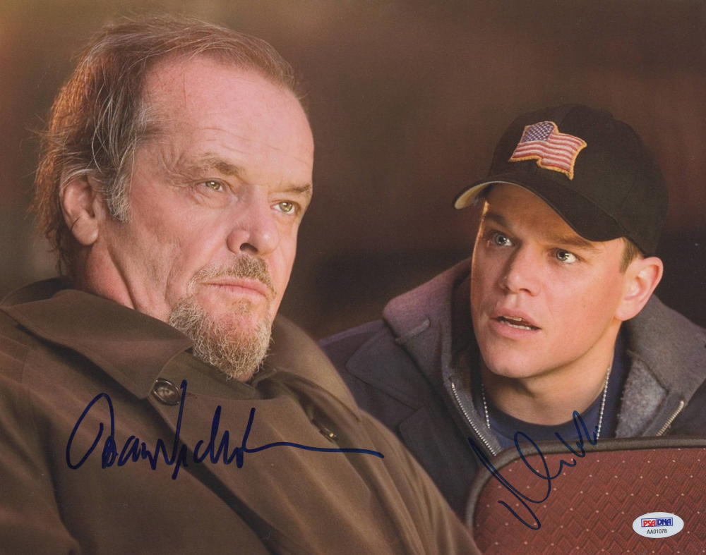 JACK NICHOLSON MATT DAMON SIGNED 11X14 PHOTO AUTOGRAPH THE DEPARTED PSA/DNA LOA Collectible Memorabilia