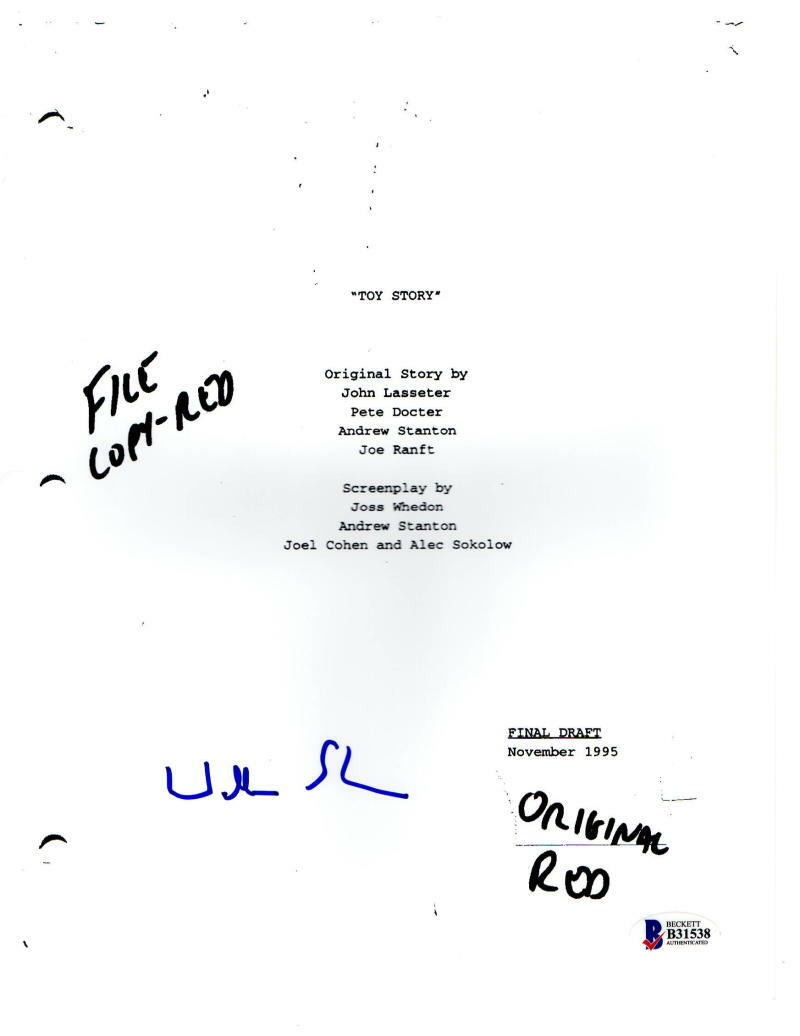 WALLACE SHAWN SIGNED FULL TOY STORY SCRIPT AUTHENTIC AUTOGRAPH BECKETT COA Collectible Memorabilia