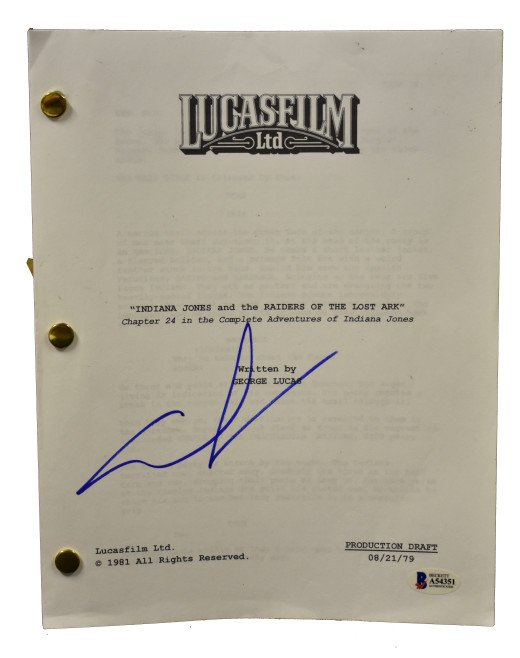 GEORGE LUCAS SIGNED INDIANA JONES RAIDERS OF THE LOST ARK AUTOGRAPH BECKETT Collectible Memorabilia