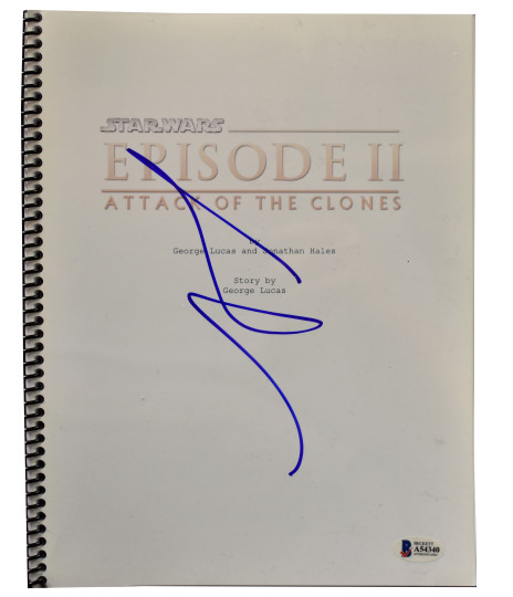 GEORGE LUCAS SIGNED SIGNED STAR WARS EPISODE 2 ATTACK OF THE CLONES SCRIPT BAS A Collectible Memorabilia