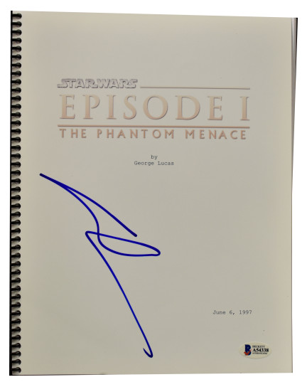 GEORGE LUCAS SIGNED SIGNED STAR WARS EPISODE 1 THE PHANTOM MENACE SCRIPT BAS A Collectible Memorabilia