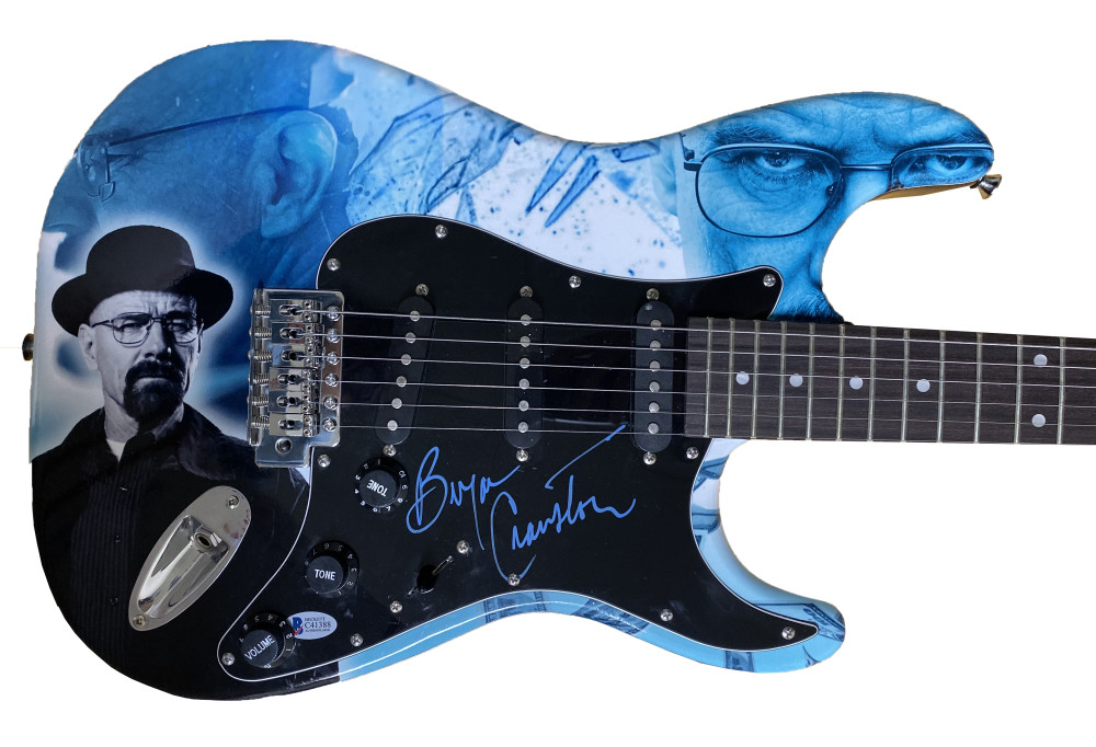 BRYAN CRANSTON BREAKING BAD SIGNED FULL SIZE CUSTOM ELECTRIC GUITAR BECKETT COA Collectible Memorabilia