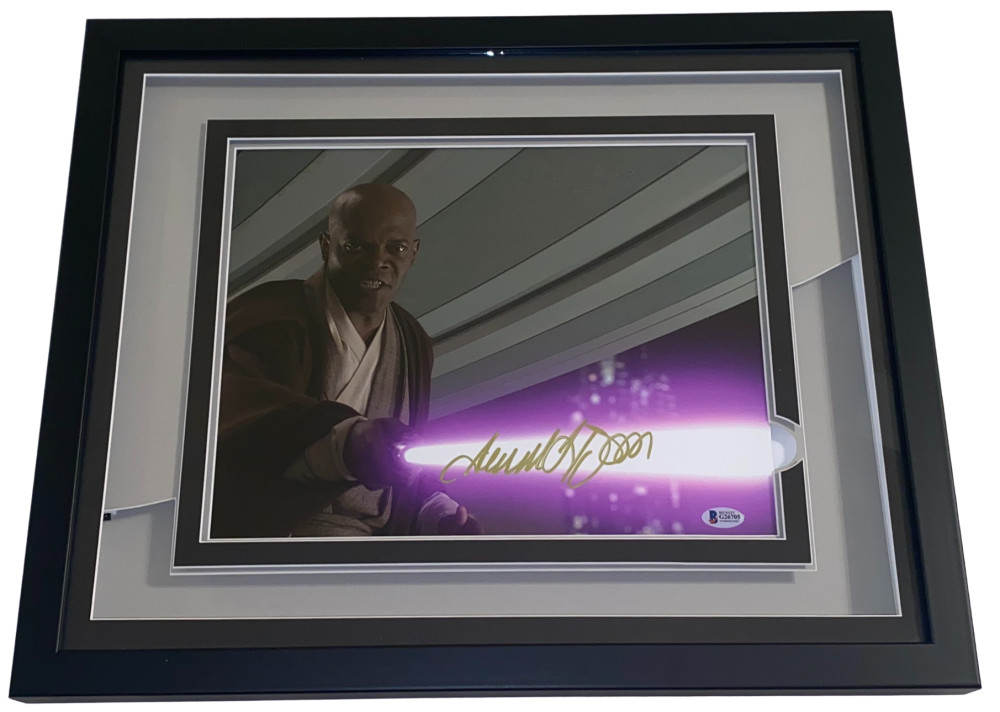 SAMUEL L JACKSON SIGNED STAR WARS FRAMED 11X14 PHOTO AUTOGRAPH BECKETT COA Collectible Memorabilia
