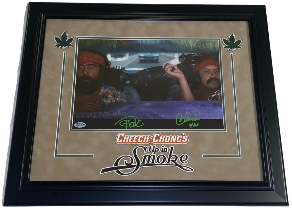 CHEECH & CHONG SIGNED 11X14 FRAMED PHOTO UP IN SMOKE AUTHENTIC AUTOGRAPH BECKETT Collectible Memorabilia