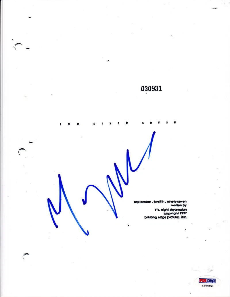 M.NIGHT SHYAMALAN SIGNED COMPLETE 127 PAGE THE SIXTH SENSE SCRIPT PSA/DNA Collectible Memorabilia
