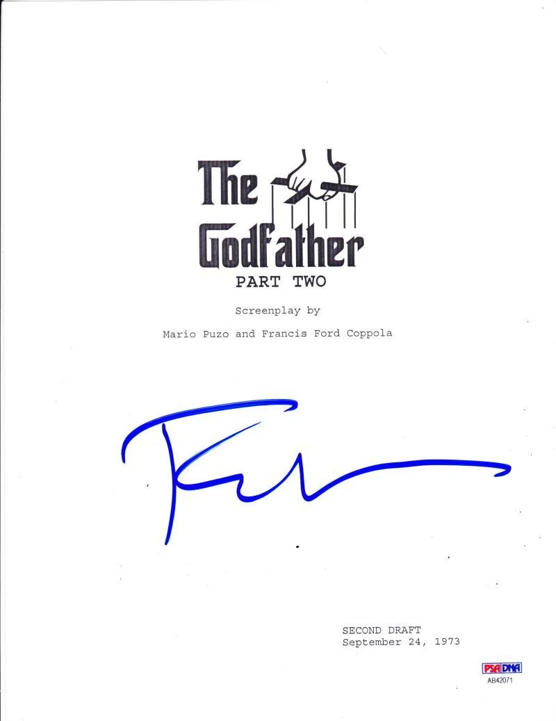 FRANCIS FORD COPPOLA SIGNED GODFATHER PART 2 SCRIPT AUTOGRAPH PROOF PSA COA Collectible Memorabilia