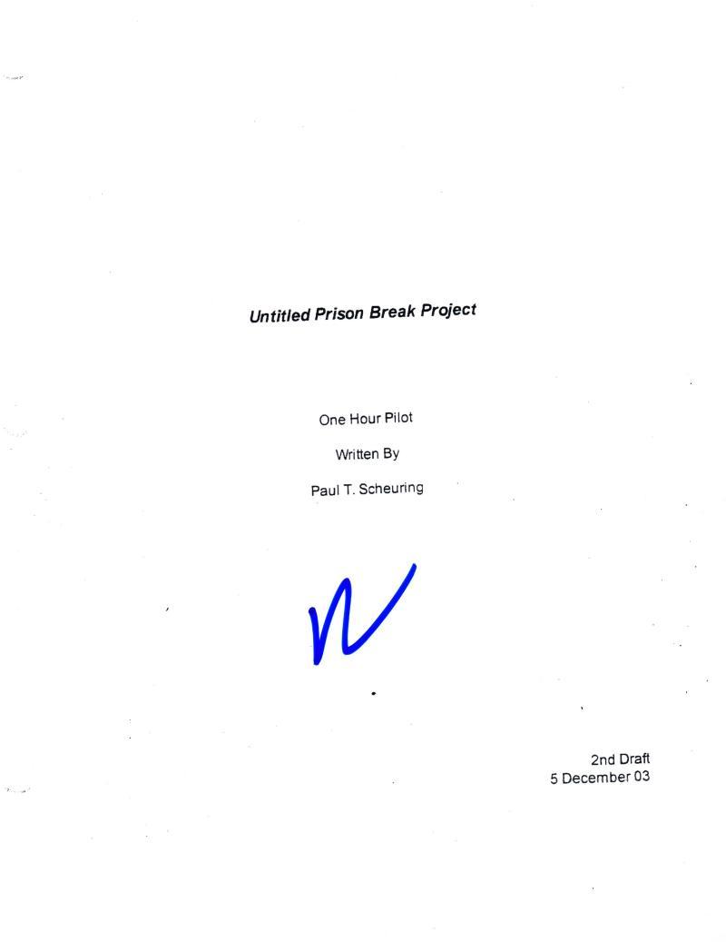 DOMINIC PURCELL SIGNED PRISON BREAK PILOT EPISODE FULL 65 PAGE SCRIPT AUTOGRAPH Collectible Memorabilia