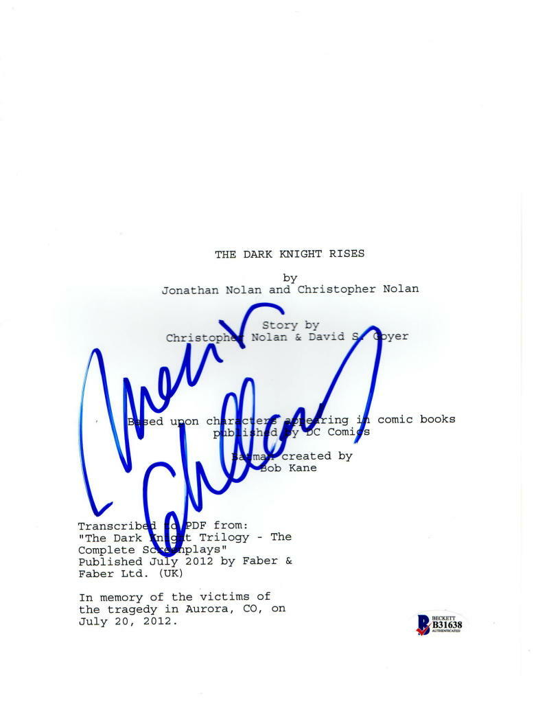 MARION COTILLARD SIGNED THE DARK KNIGHT RISES FULL SCRIPT AUTOGRAPH BECKETT COA Collectible Memorabilia