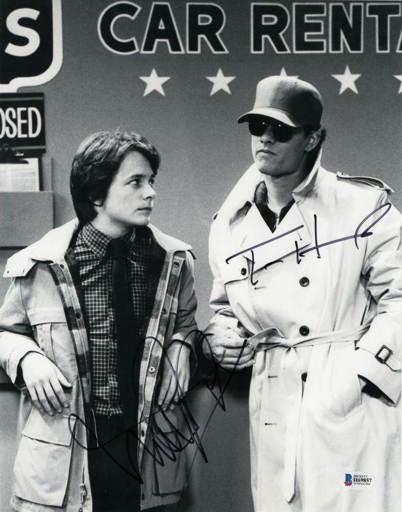 TOM HANKS MICHAEL J FOX SIGNED 11X14 PHOTO FAMILY TIES AUTOGRAPH BECKETT COA Collectible Memorabilia