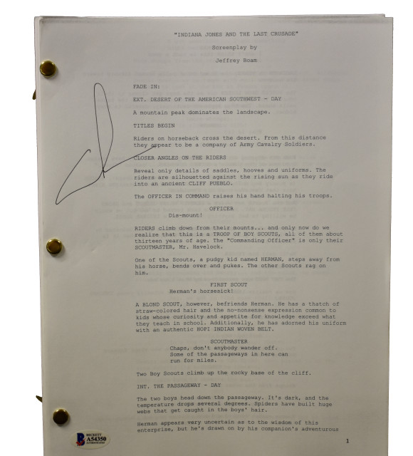 GEORGE LUCAS SIGNED INDIANA JONES AND THE LAST CRUSADE VINTAGE AUTO BECKETT A Collectible Memorabilia