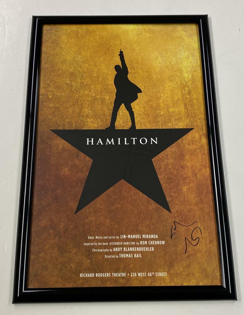 LIN-MANUEL MIRANDA HAMILTON SIGNED FRAMED WINDOW CARD BROADWAY AUTOGRAPH COA Collectible Memorabilia