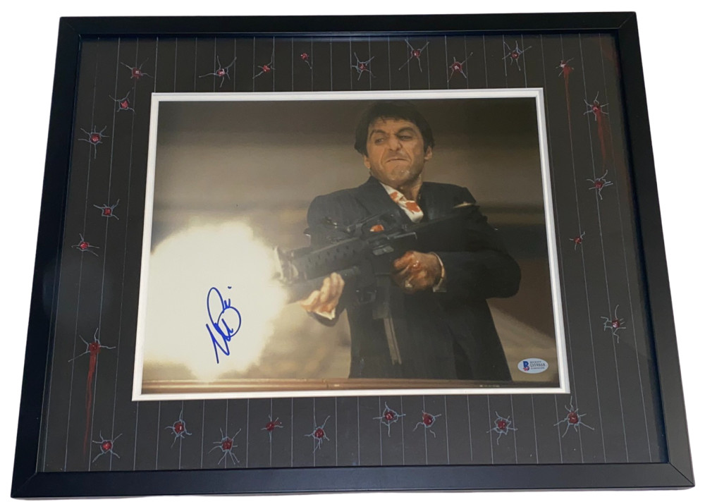 AL PACINO SCARFACE TONY MONTANA FRAMED SIGNED 11X14 PHOTO AUTOGRAPH BECKETT Collectible Memorabilia