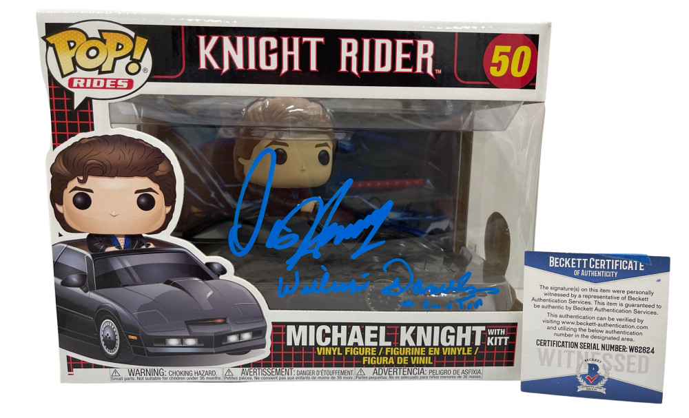 DAVID HASSELHOFF WILLIAM DANIELS SIGNED KNIGHT RIDER MICHAEL KNIGHT FUNKO BECKET Collectible Memorabilia
