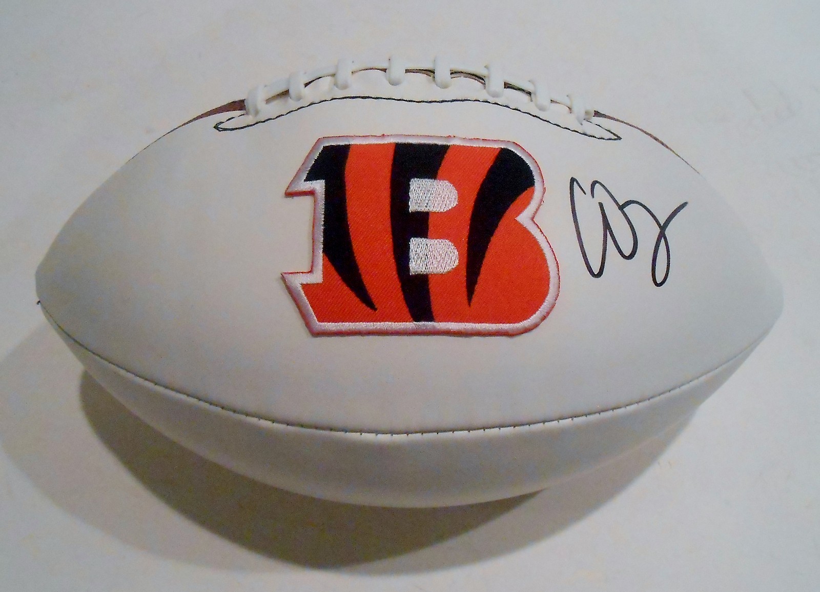 Cedric Ogbuehi Signed Cincinnati Bengals Logo Football w/COA 2015 NFL Draft Collectible Memorabilia