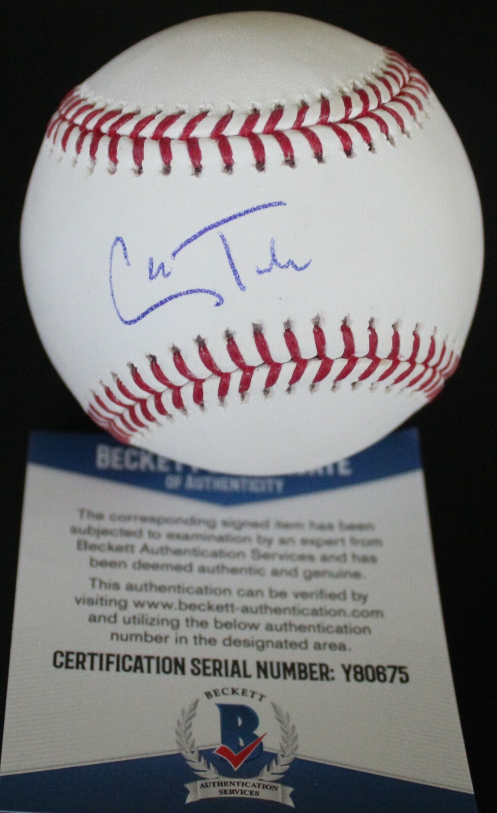 Cole Tucker Pittsburgh Pirates Signed Major League Baseball W/Beckett COA Y80675 Collectible Memorabilia