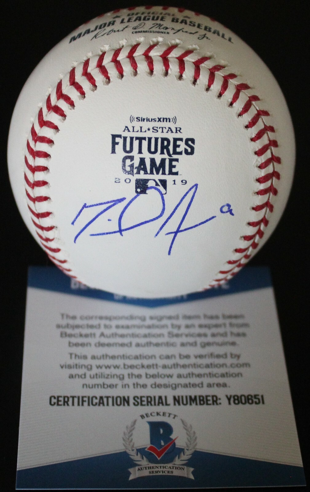 Miguel Amaya Chicago Cubs Signed 2019 Futures Game Baseball w/Beckett COA Y80651 Collectible Memorabilia
