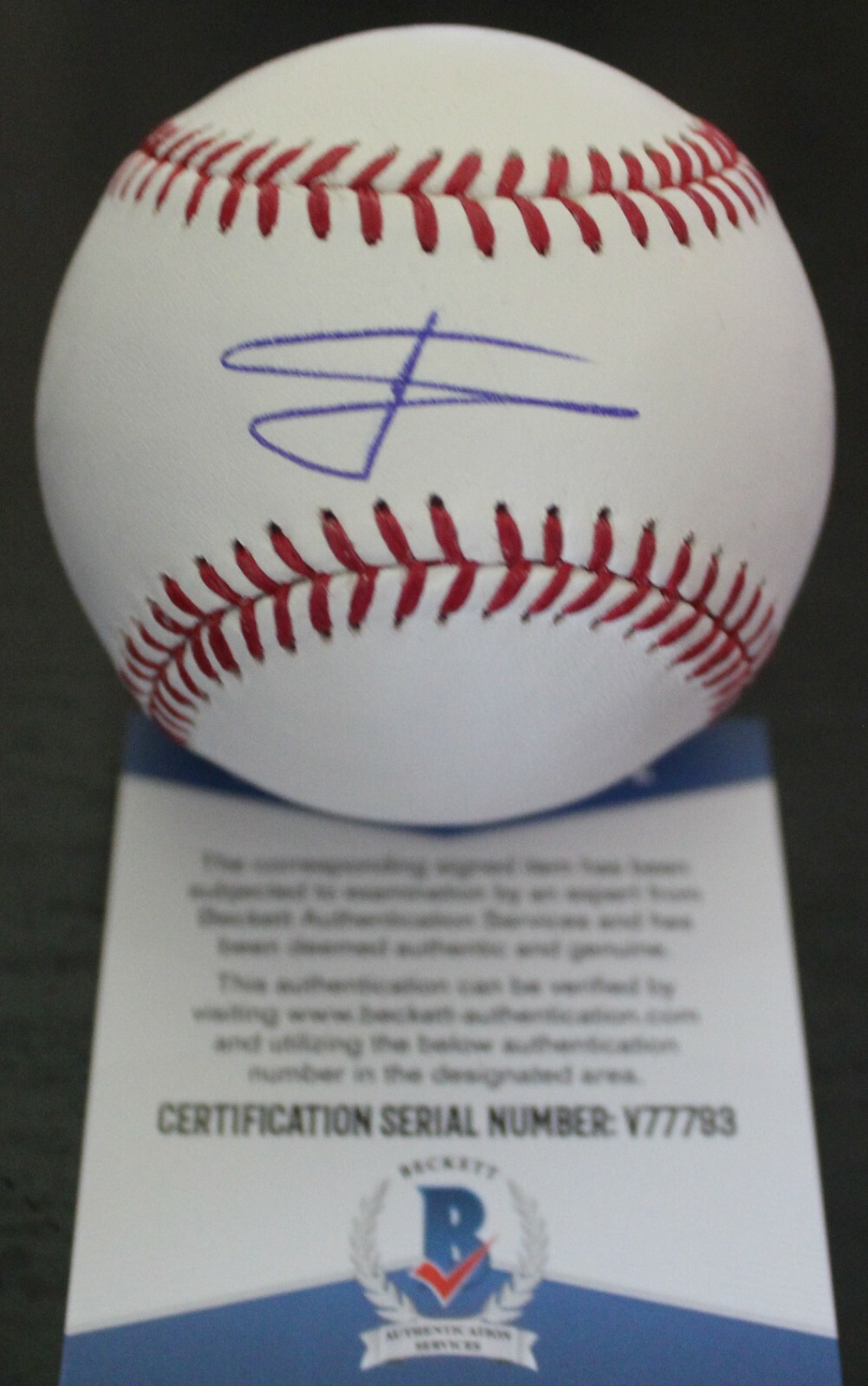 Willie Calhoun Signed Rangers Major League Baseball W/Beckett COA V77793 Collectible Memorabilia