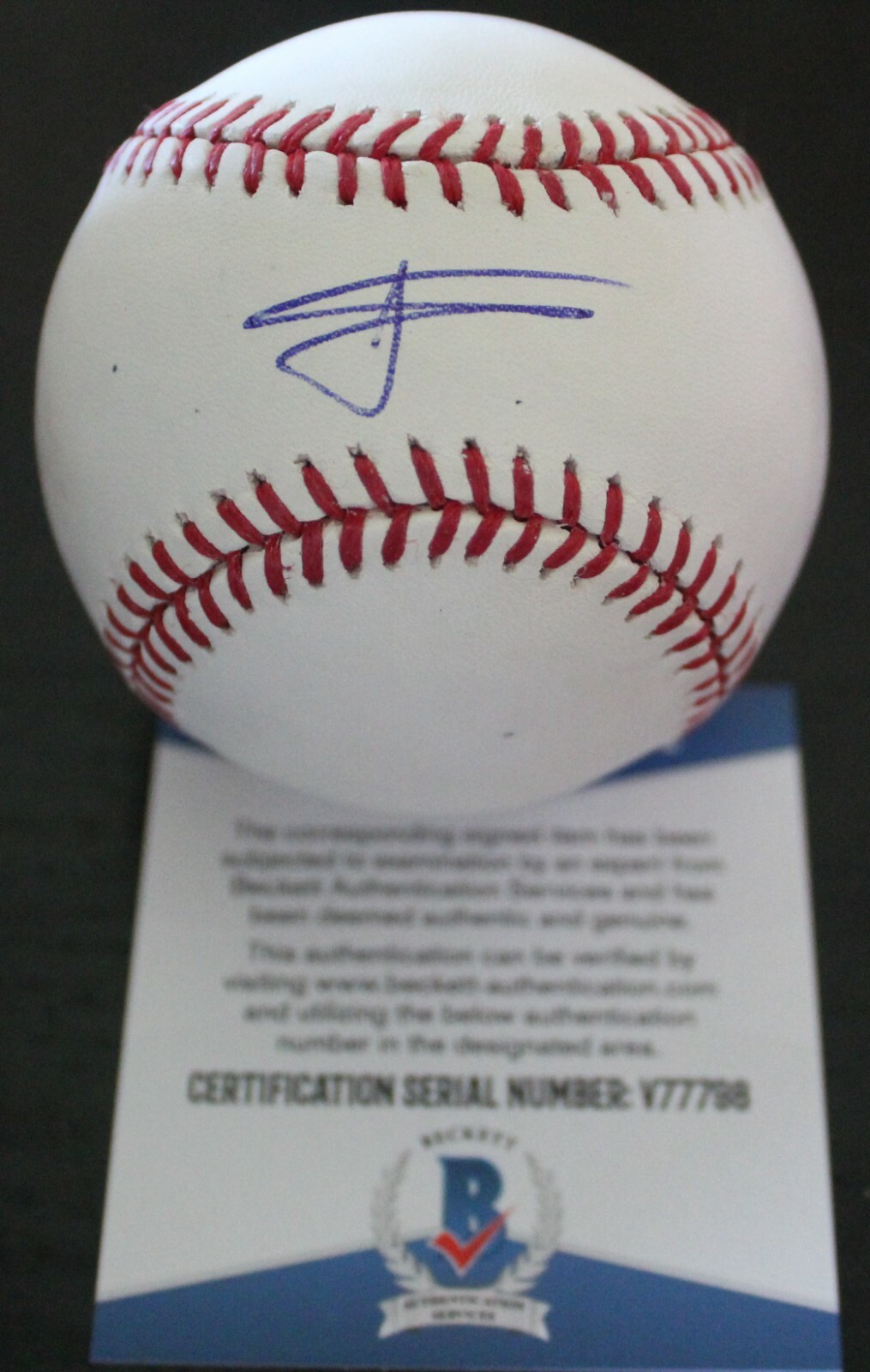 Willie Calhoun Signed Rangers Major League Baseball W/Beckett COA V77798 Collectible Memorabilia