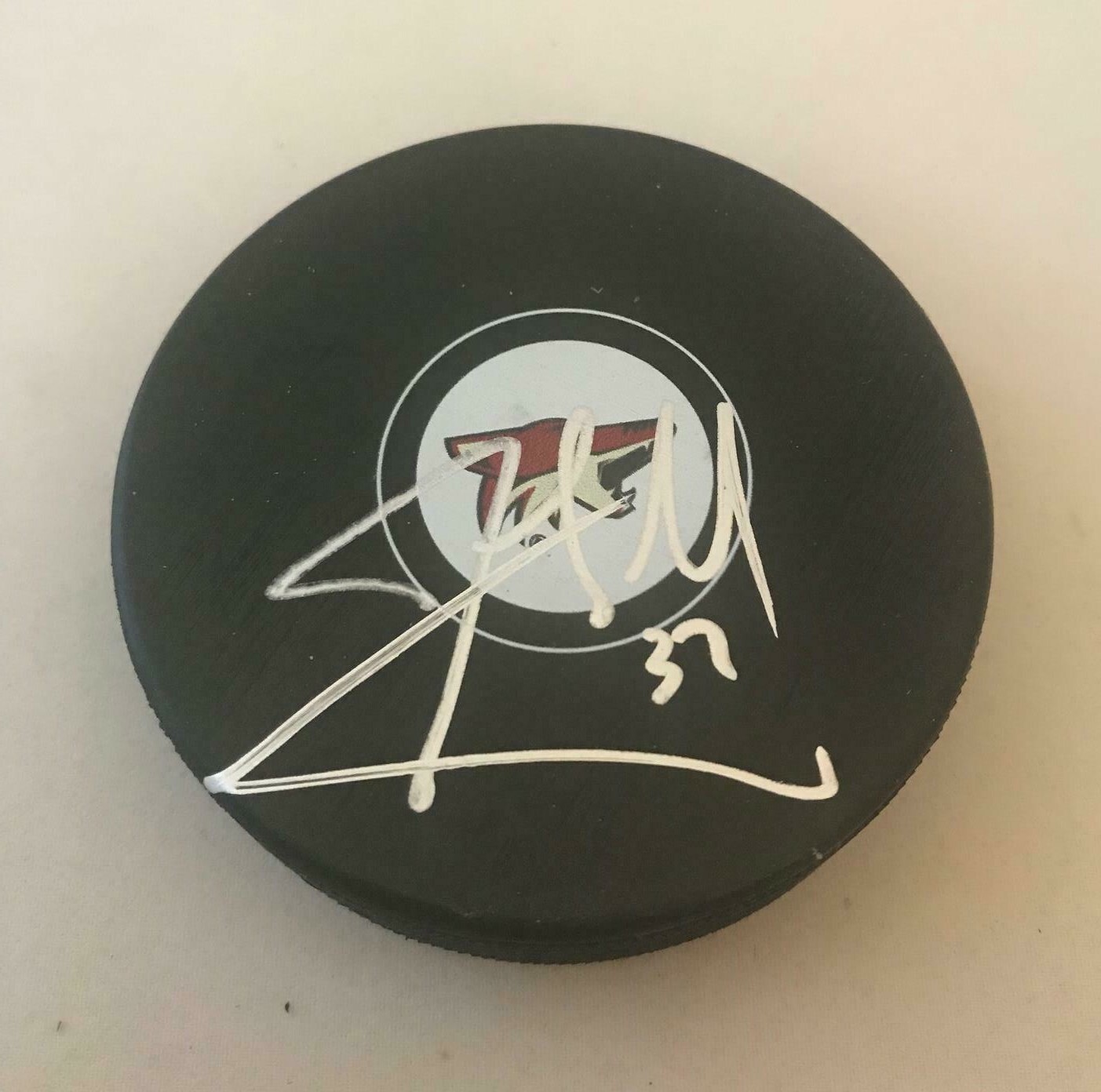 John Scott signed Arizona Coyotes puck autographed Phoenix Collectible Memorabilia