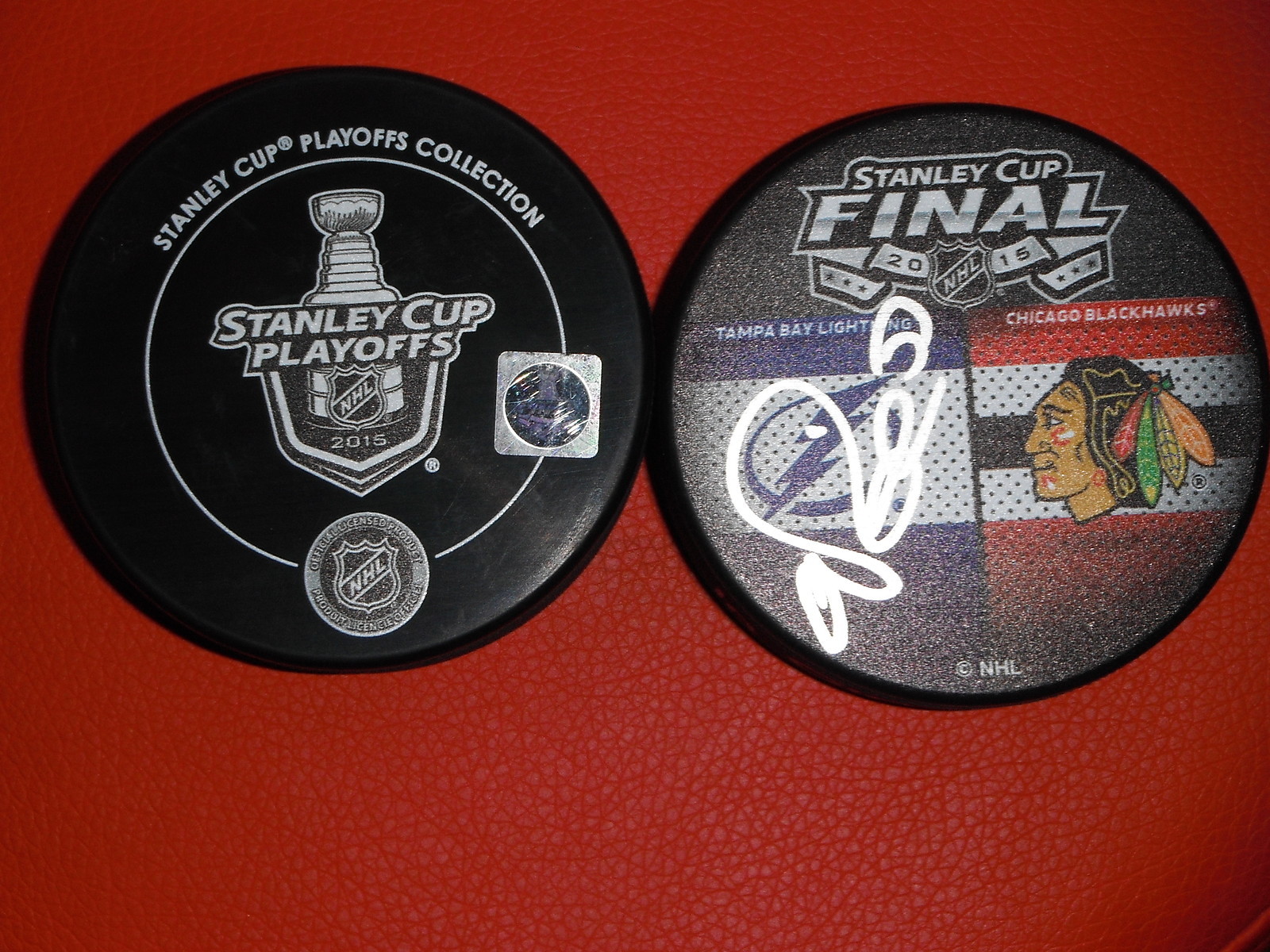 TAMPA BAY LIGHTNING VALTTERI FILPPULA SIGNED 2015 STANLEY CUP PUCK Collectible Memorabilia