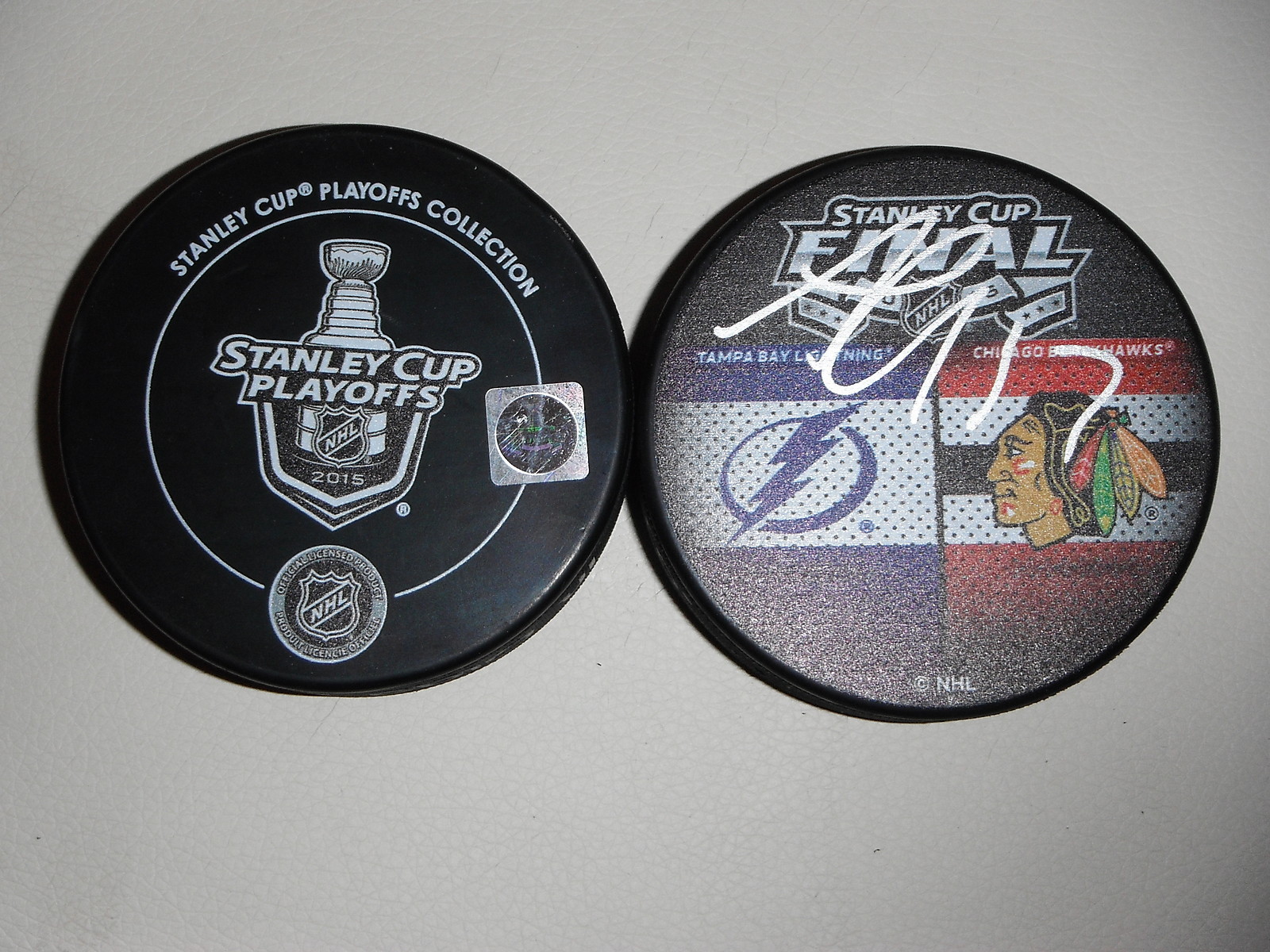 TAMPA BAY LIGHTNING ALEX KILLORN SIGNED 2015 STANLEY CUP PUCK BB Collectible Memorabilia