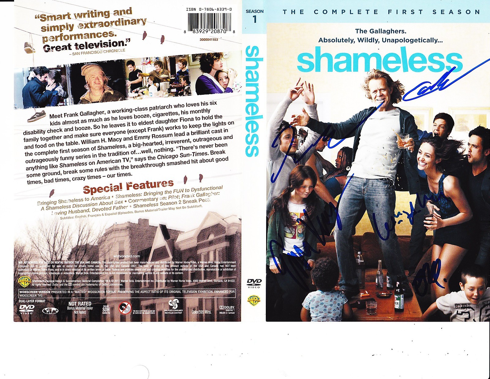 SHAMELESS CAST SIGNED SEASON ONE DVD COVER Collectible Memorabilia