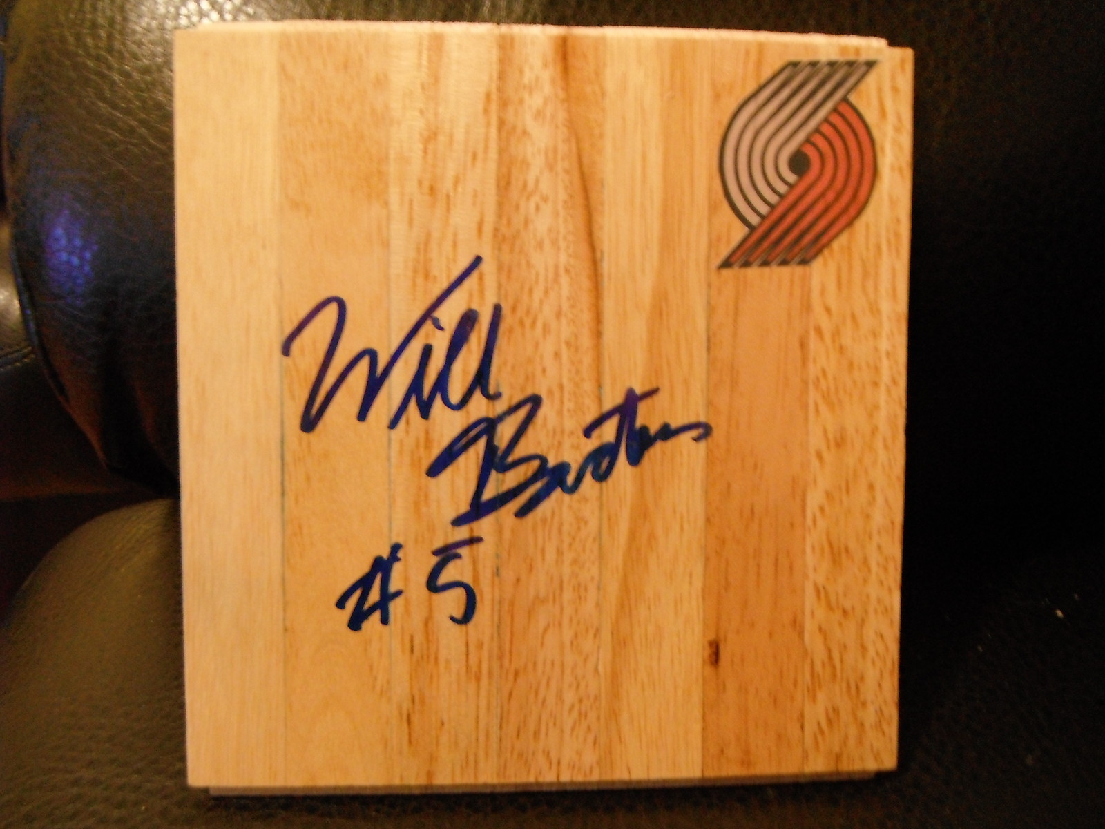 PORTLAND BLAZERS WILL BARTON SIGNED FLOOR TILE Collectible Memorabilia