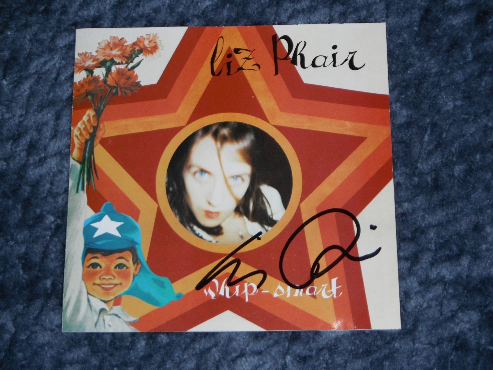 LIZ PHAIR SIGNED WHIP SMART CD COVER Collectible Memorabilia