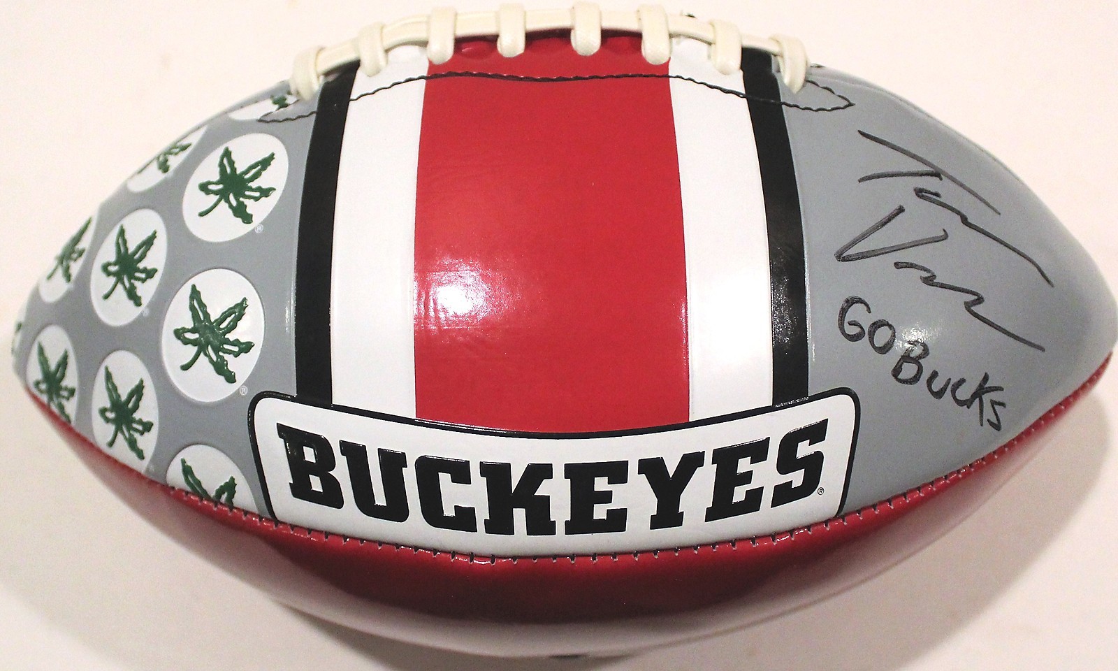 Taron Vincent Ohio State Buckeyes Signed Logo Football W/COA Collectible Memorabilia