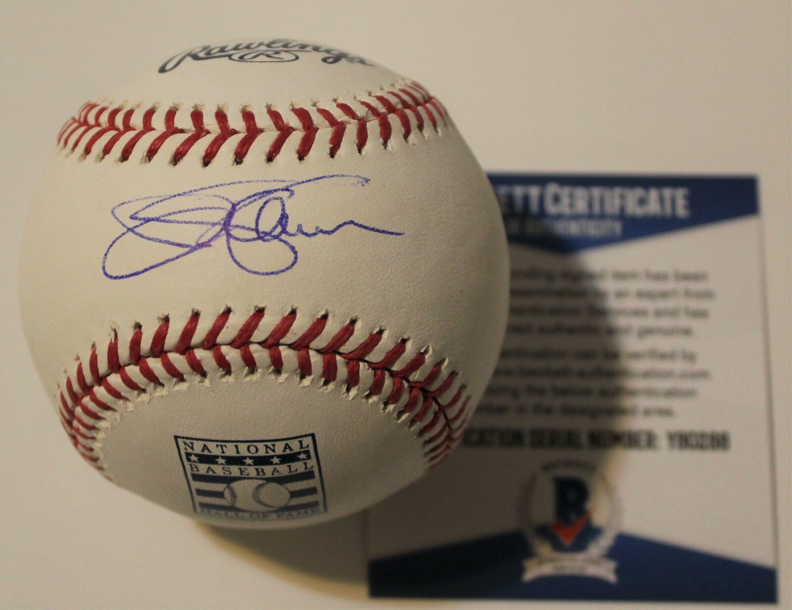 Jim Palmer Signed Official Hall of Fame Baseball w/Beckett COA Y80288 Orioles Collectible Memorabilia