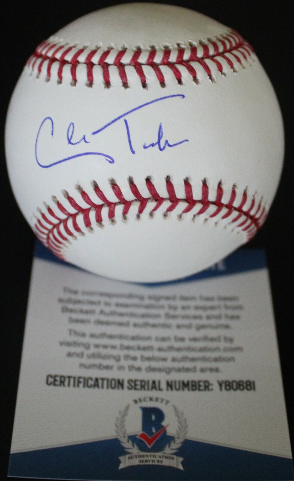 Cole Tucker Pittsburgh Pirates Signed Major League Baseball W/Beckett COA Y80681 Collectible Memorabilia