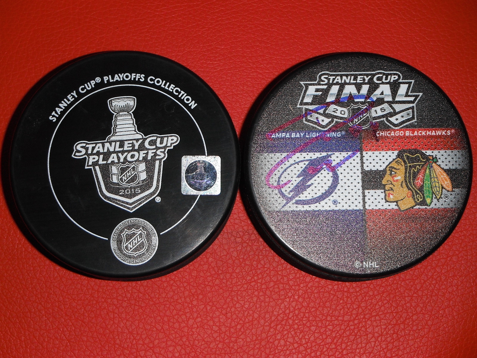 TAMPA BAY LIGHTNING RYAN CALLAHAN SIGNED 2015 STANLEY CUP PUCK 2B Collectible Memorabilia