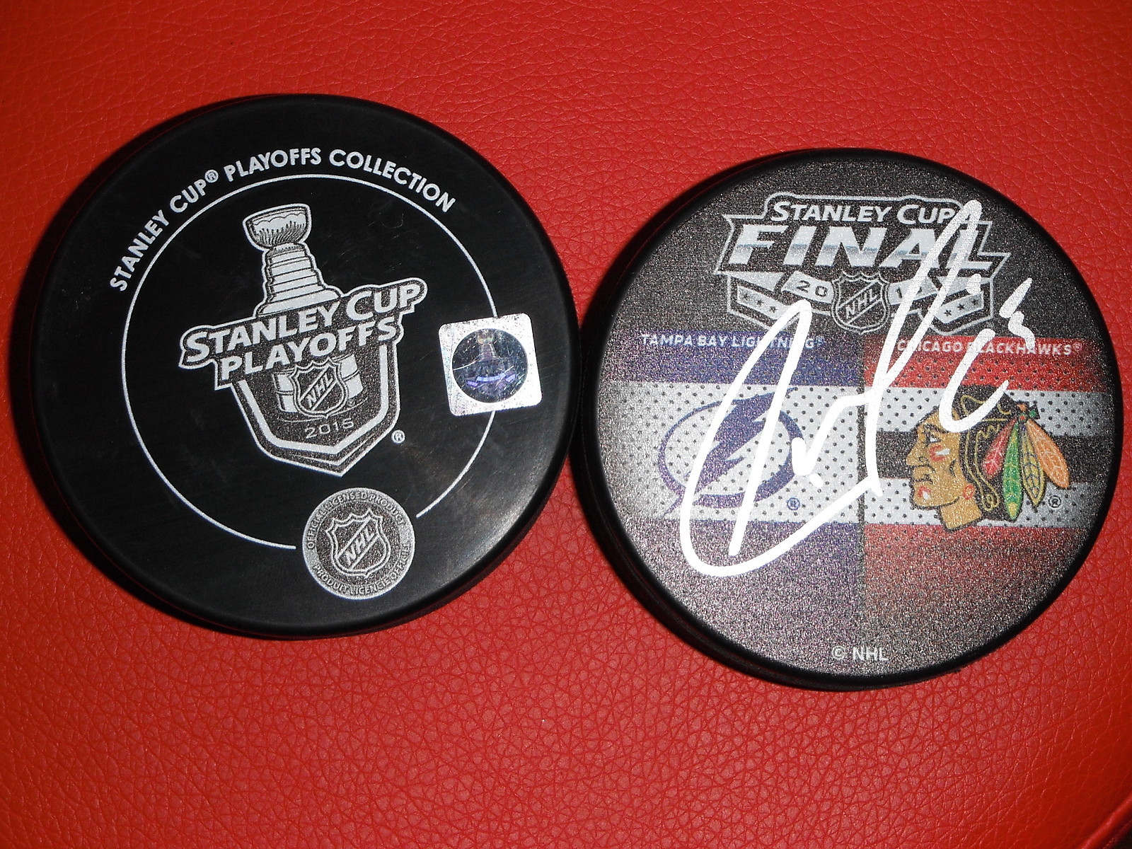 TAMPA BAY LIGHTNING JASON GARRISON SIGNED 2015 STANLEY CUP PUCK Collectible Memorabilia
