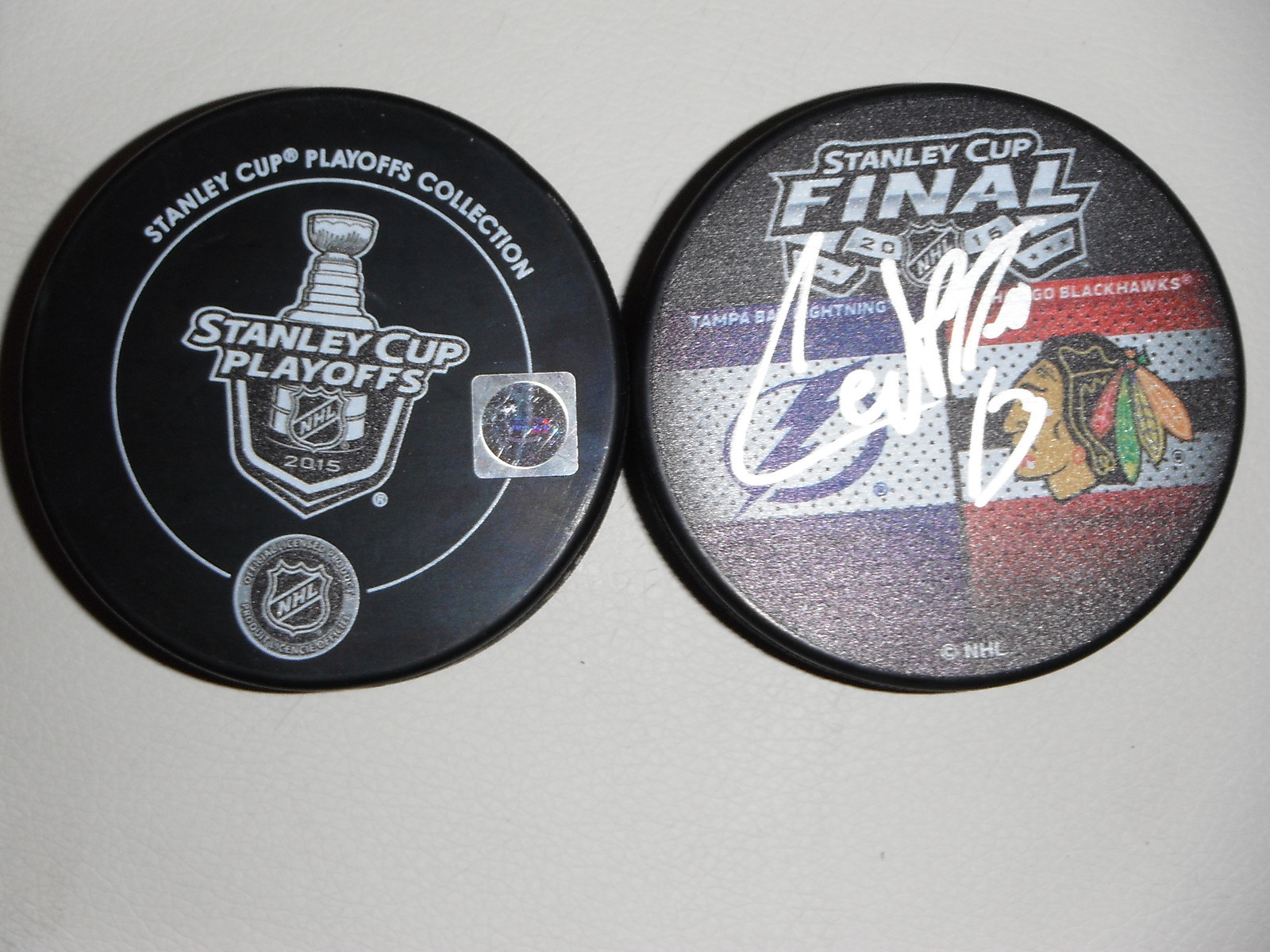 TAMPA BAY LIGHTNING CEDRIC PAQUETTE SIGNED 2015 STANLEY CUP PUCK CC Collectible Memorabilia
