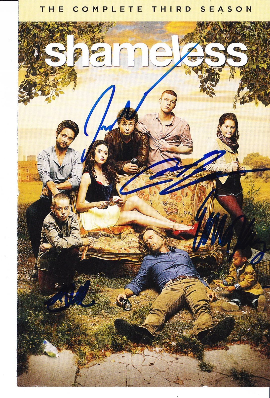 SHAMELESS CAST SIGNED SEASON THREE DVD INSERT Collectible Memorabilia