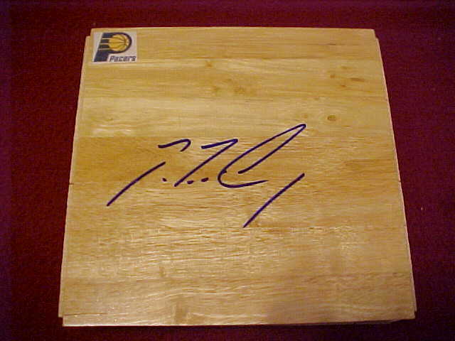 INDIANA PACERS JAMAAL TINSLEY SIGNED FLOOR TILE RARE LOOK  COLLECTIBLE MEMORABILIA