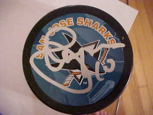 SAN JOSE SHARKS JAMAL MAYERS SIGNED PUCK Collectible Memorabilia
