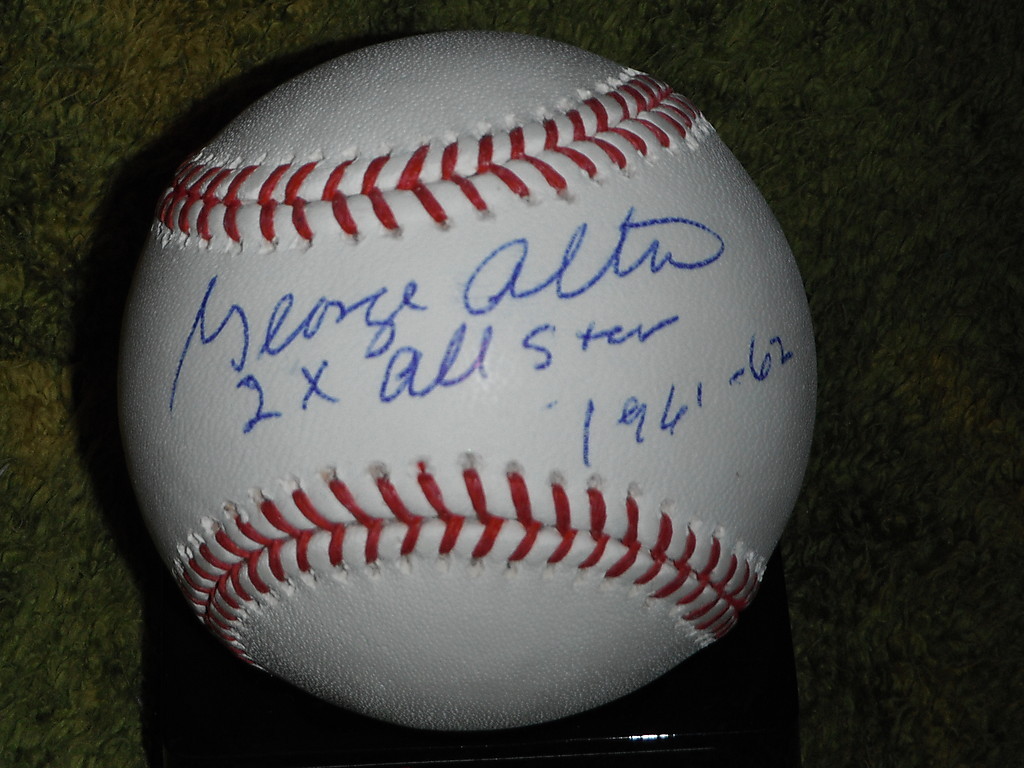 CHICAGO CUBS GEORGE ALTMAN SIGNED OML W/ ALL STAR INSCRIP. BASEBALL 2B Collectible Memorabilia