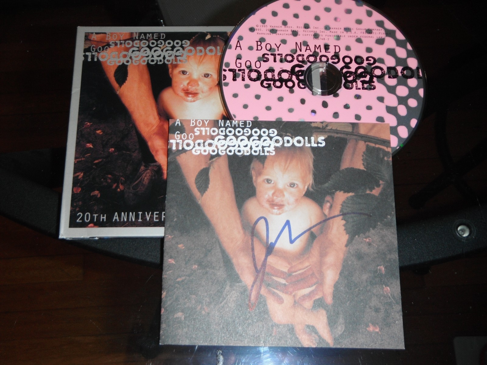 GOO GOO DOLLS JOHN RZEZNIK SIGNED A BOY NAMED GOO CD COVER Collectible Memorabilia