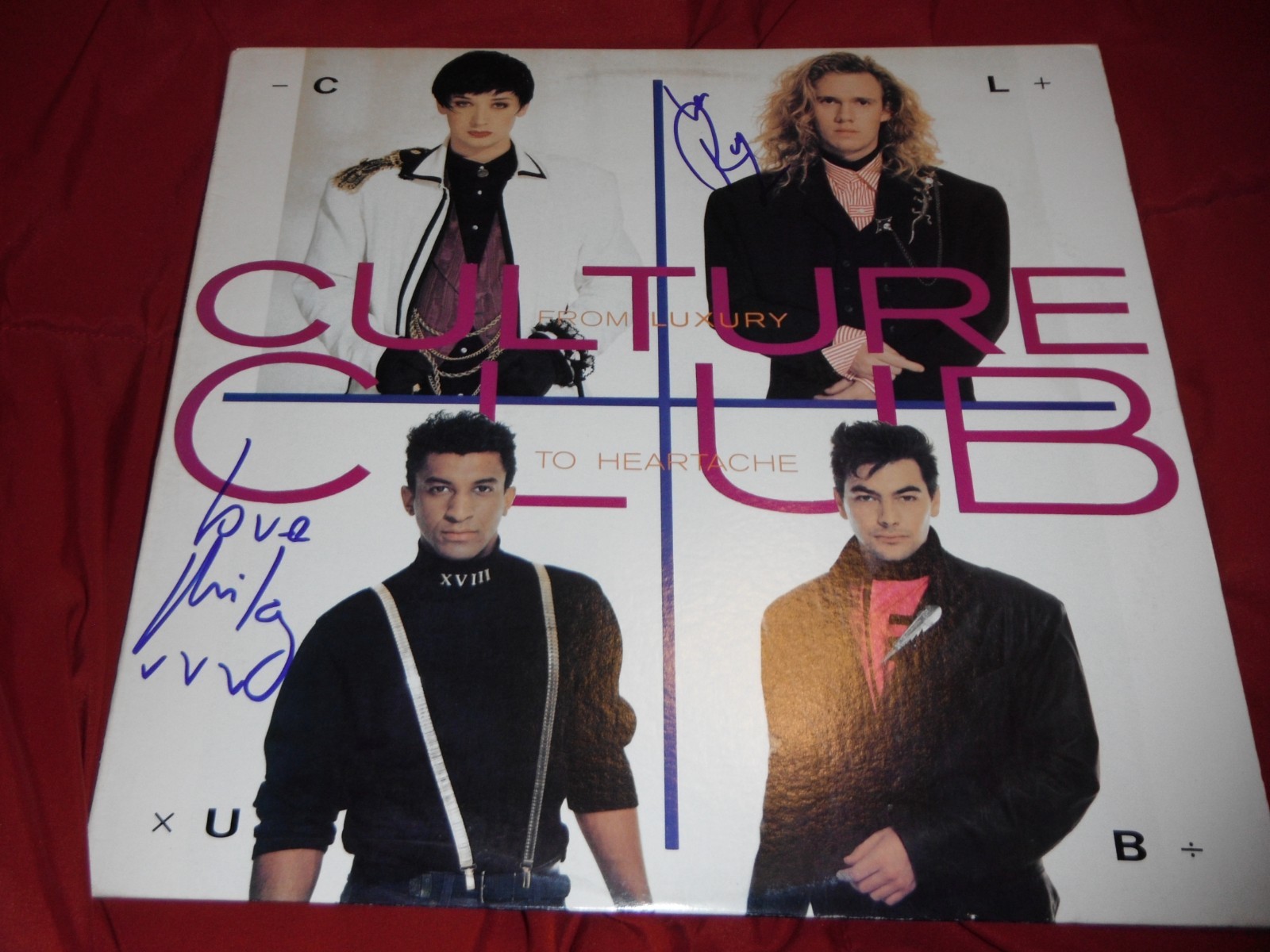 CULTURE CLUB GROUP SIGNED FROM LUXURY TO HEARTACHE VINYL ALBUM Collectible Memorabilia