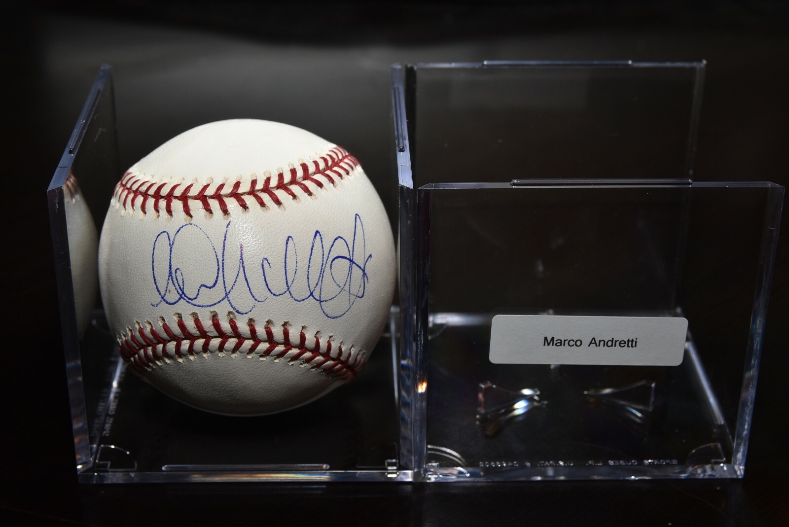 MARCO ANDRETTI signed autographed RAWLINGS baseball Collectible Memorabilia