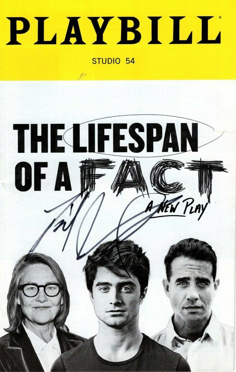 DANIEL RADCLIFFE signed autographed THE LIFESPAN OF A FACT playbill Collectible Memorabilia