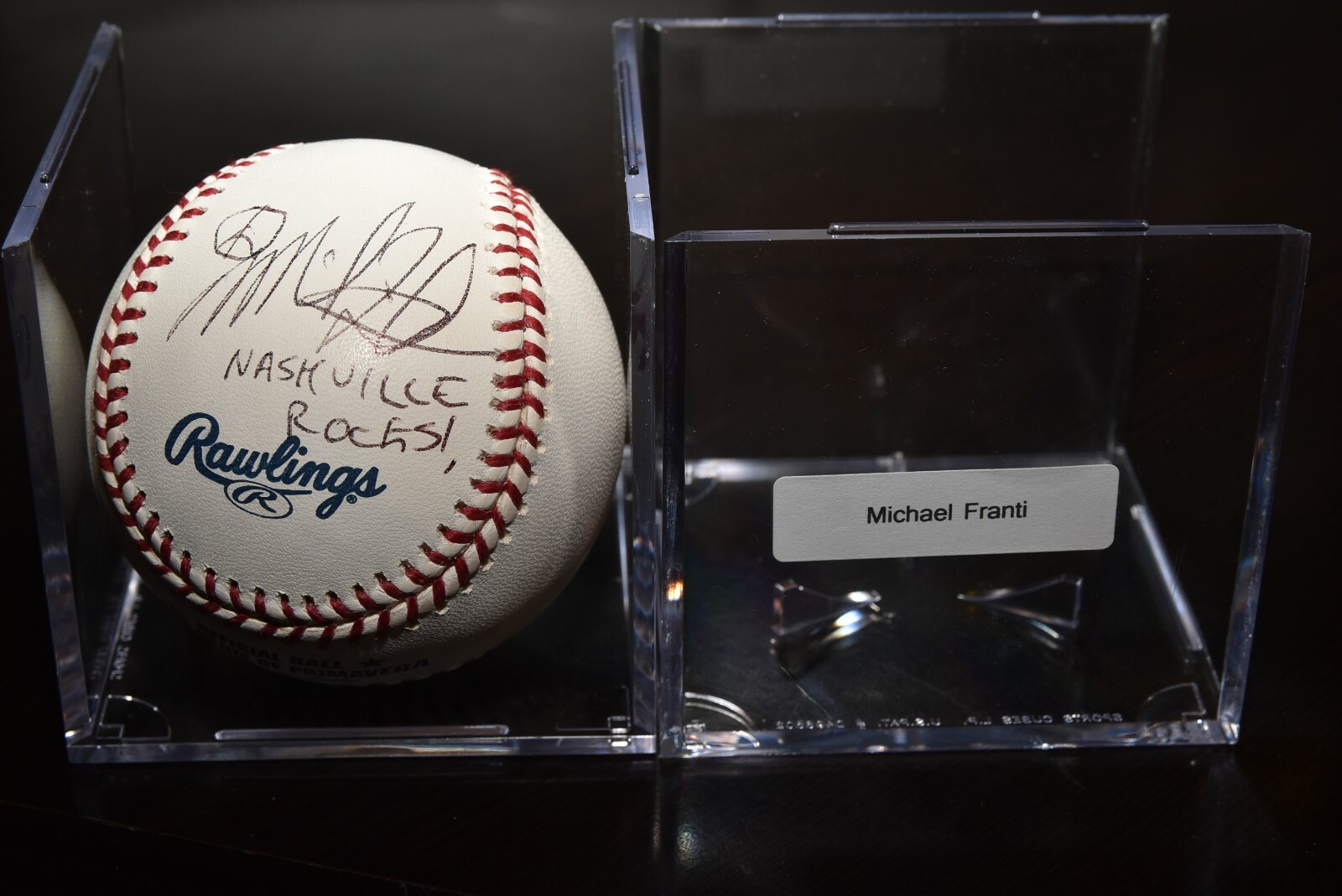 MICHAEL FRANTI signed autographed RAWLINGS baseball Collectible Memorabilia