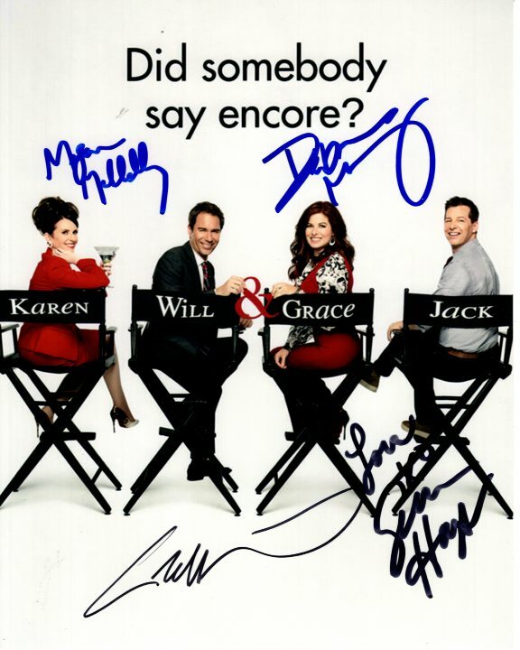 WILL & GRACE signed CAST photo DEBRA MESSING ERIC MCCORMACK SEAN HAYES & MEGAN Collectible Memorabilia