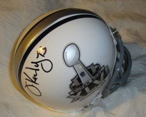 JIMMY KENNEDY SIGNED SUPER BOWL XLVI MINI HELMET W/COA 46 GIANTS PATRIOTS  COLLECTIBLE MEMORABILIA