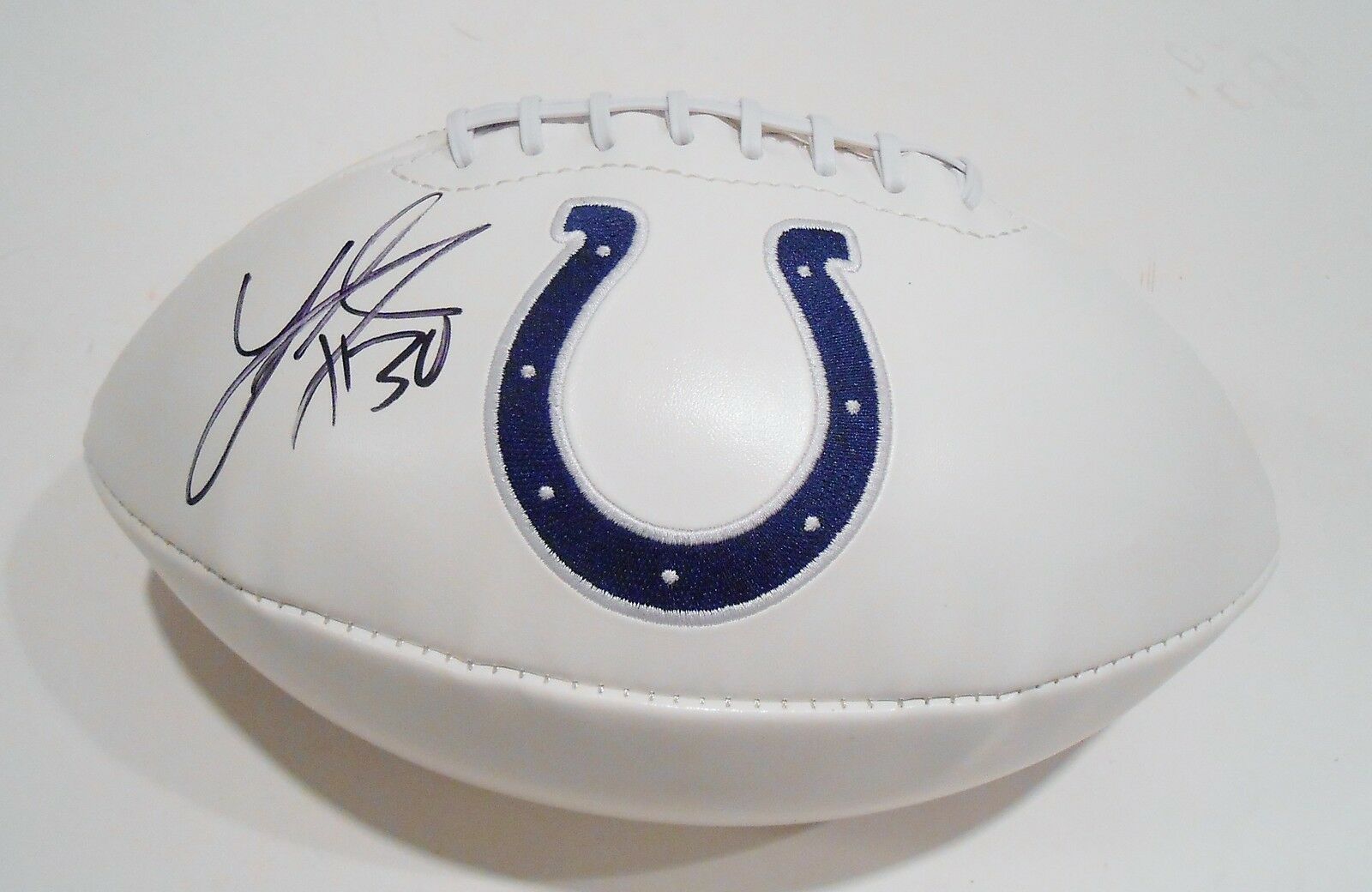 LaRon Landry Signed Logo Ball w/COA Indianapolis Colts Football ...