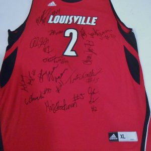 2014 Louisville Cardinals Team Signed Basketball Jersey w/COA Brand New Red Collectible Memorabilia