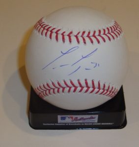 LANCE LYNN SIGNED OFFICIAL MAJOR LEAGUE GAME BASEBALL W/COA 2012 CARDINALS #1  COLLECTIBLE MEMORABILIA