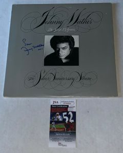 JOHNNY MATHIS SIGNED THE SILVER ANNIVERSARY ALBUM VINYL AUTOGRAPHED JSA  COLLECTIBLE MEMORABILIA
