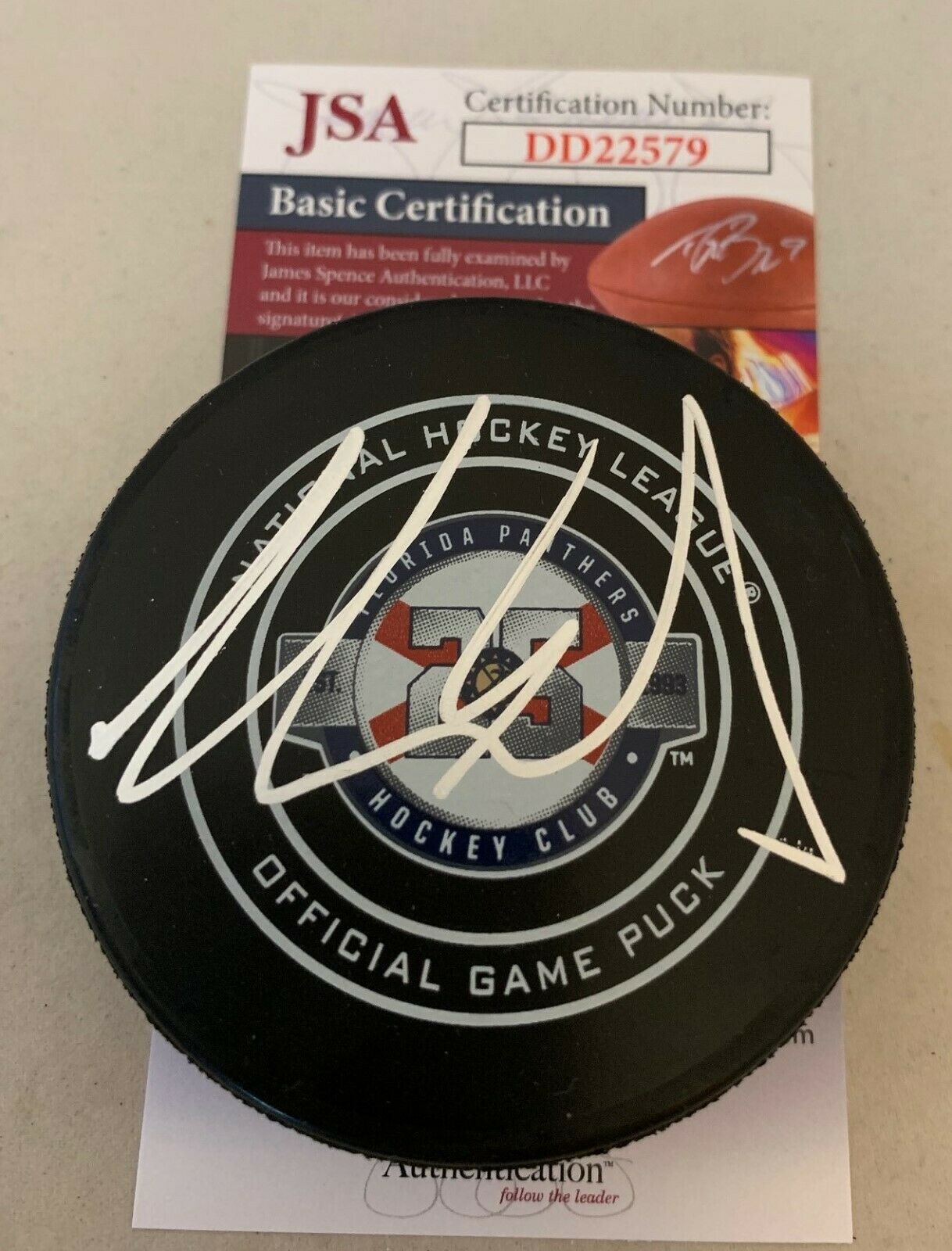 Aaron Ekblad signed Florida Panthers 25th Anniversary Official Game ...